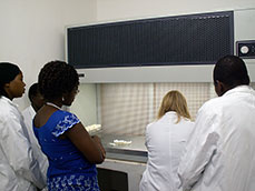 Training in the  plant biotechnology laboratory in Blantyre, Malawi